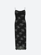 Grunge-Midikleid aus geblümtem Netzstoff